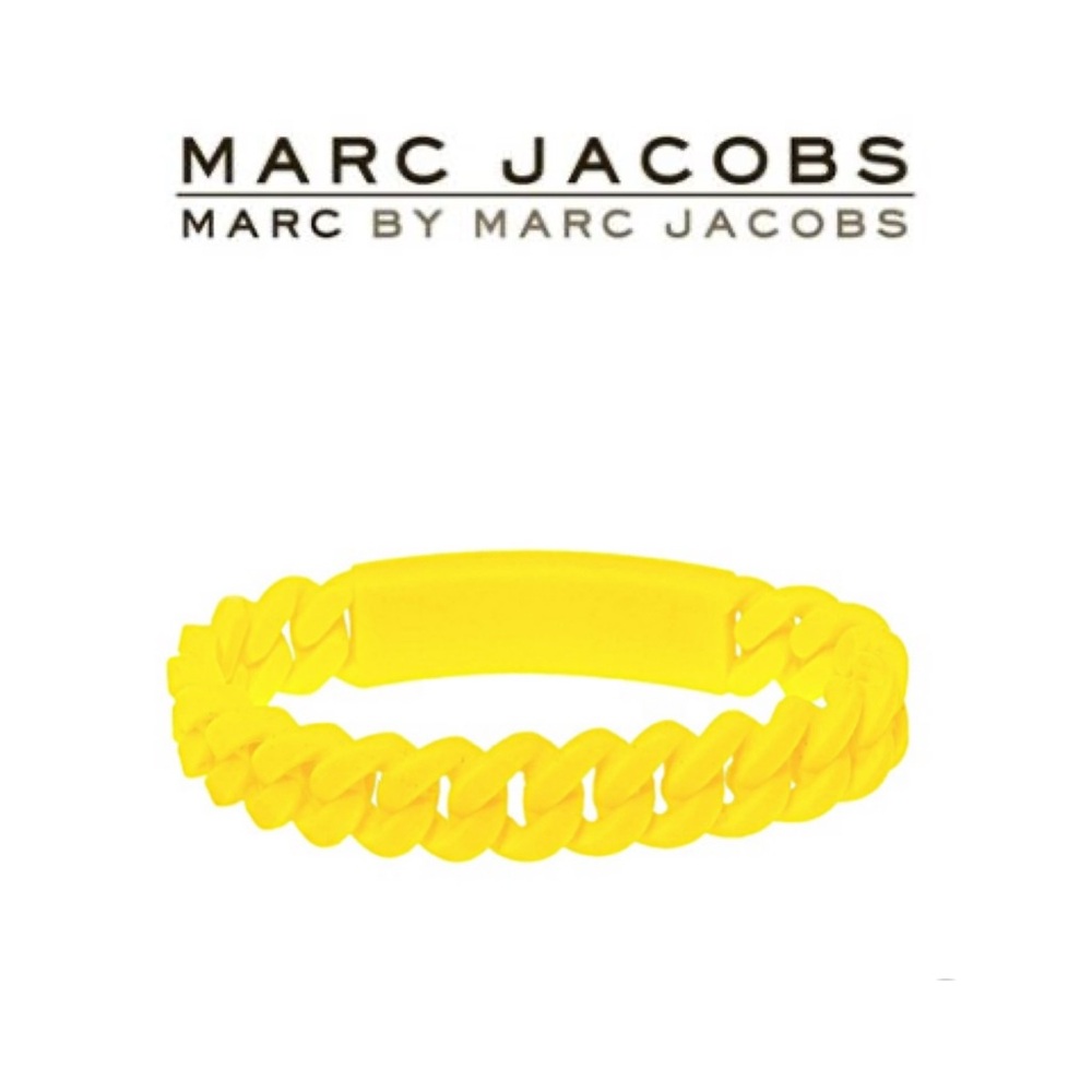 Marc By Marc Jacobs Safety Yellow Braided Silicone Rubber stretch Bracelet